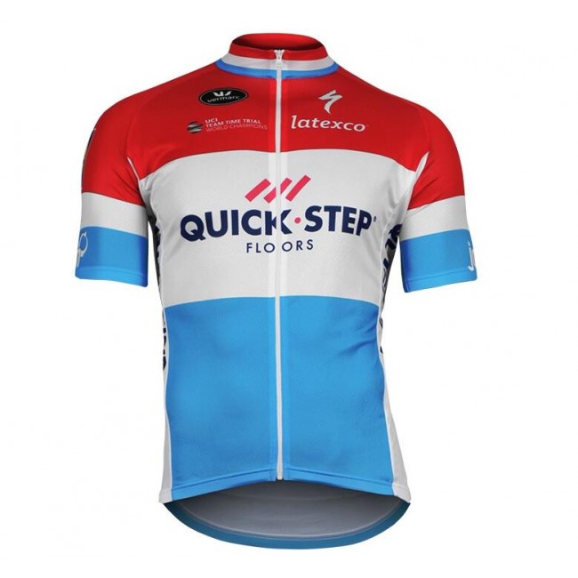 2017-2018 QUICK-STEP FLOORS Champion von Luxemburg Radtrikot Kurzarm