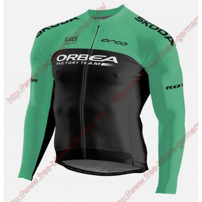 Radsport 2018 Orbea Factory Team Skoda Trikot Langarm