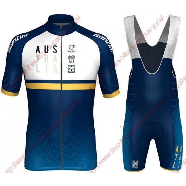 Radsport Australia national team 2018 Radbekleidung Satz Trikot Kurzarm+Trägerhosen Set