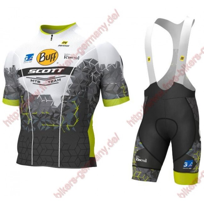 Radsport BUFF SCOTT 2018 Radbekleidung Satz Trikot Kurzarm+Trägerhosen Set