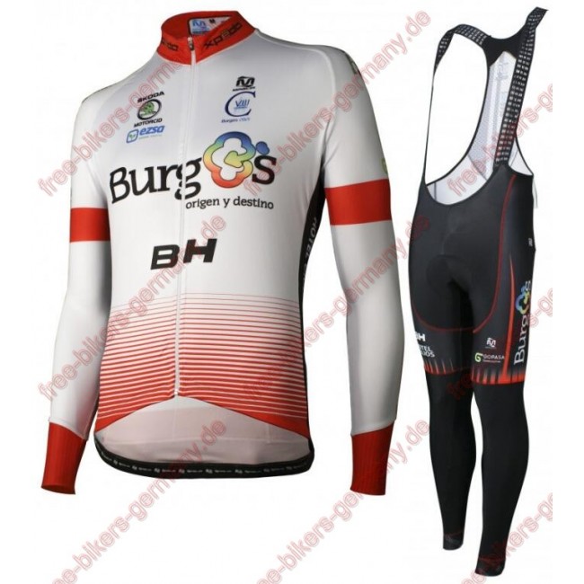 Radsport Burgos BH Pro Team 2018 Pro Fahrradbekleidung Trikot Langarm+Lang Trägerhose