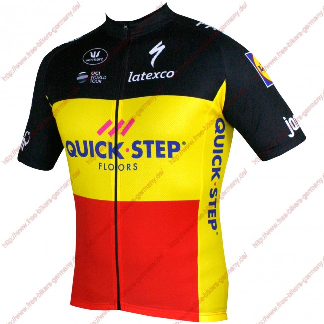 Radsport Quick Step Floors Belgium Champion 2018 Trikot Kurzarm