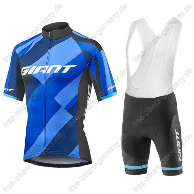 Giant Elevate blau Radbekleidung Satz Trikot Kurzarm+Trägerhosen Set 2018