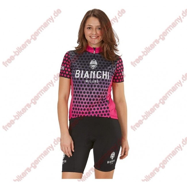 Profiteam 2018 Bianchi Milano Gravina pink Damen Fahrradbekleidung Trikot Kurzarm+Radhose 41065WV