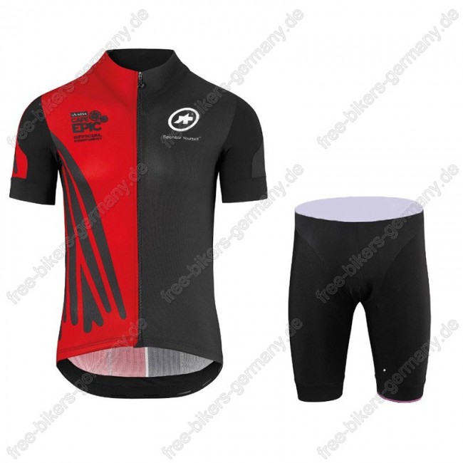 Assos SS.Capeepicx Equipe Trikot Kurzarm+Fahrradhose schwarz rot 2018