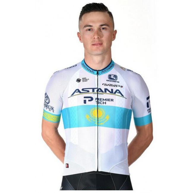 Fahrradbekleidung Radsport 2020 Astana Pro Team Trikot Kurzarm Outlet Weiß