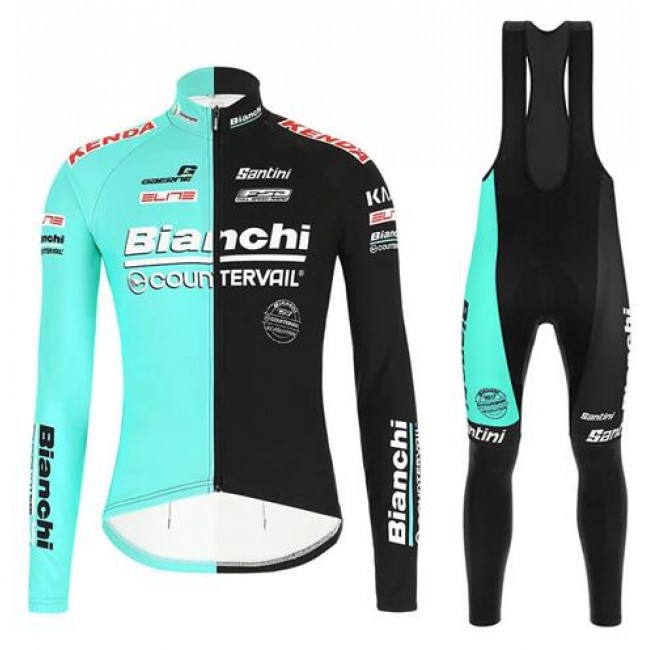 Fahrradbekleidung Radsport 2020 Bianchi Countervail Trikot Langarm+ Trägerhosen Sete