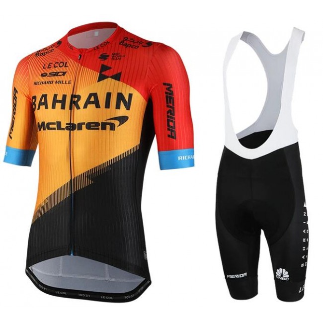 Fahrradbekleidung Radsport 2020 Bahrain McLaren Radbekleidung Satz Trikot Kurzarm+Trägerhosen Set Outlet