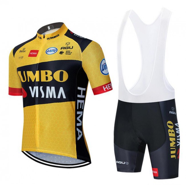 Fahrradbekleidung Radsport 2020 TEAM JUMBO-VISMA Radbekleidung Satz Trikot Kurzarm+Trägerhosen Set Outlet