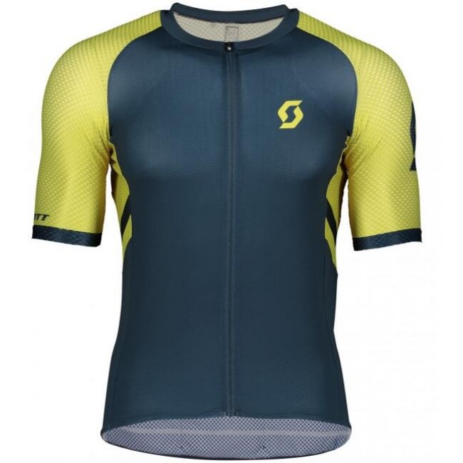 Fahrradbekleidung Radsport 2020 SCOTT RC Premium Climber Trikot Kurzarm Outlet gelb/blau