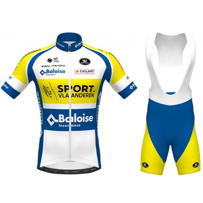 Fahrradbekleidung Radsport 2020 Sport Vlaanderen-Baloise Vermarc Radbekleidung Satz Trikot Kurzarm+Trägerhosen Set Outlet
