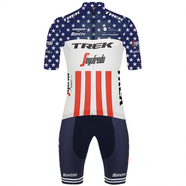 Fahrradbekleidung Radsport 2020 TREK-SEGAFREDO Amerikanischer Meister Radbekleidung Satz Trikot Kurzarm+Fahrradhose Set Outlet