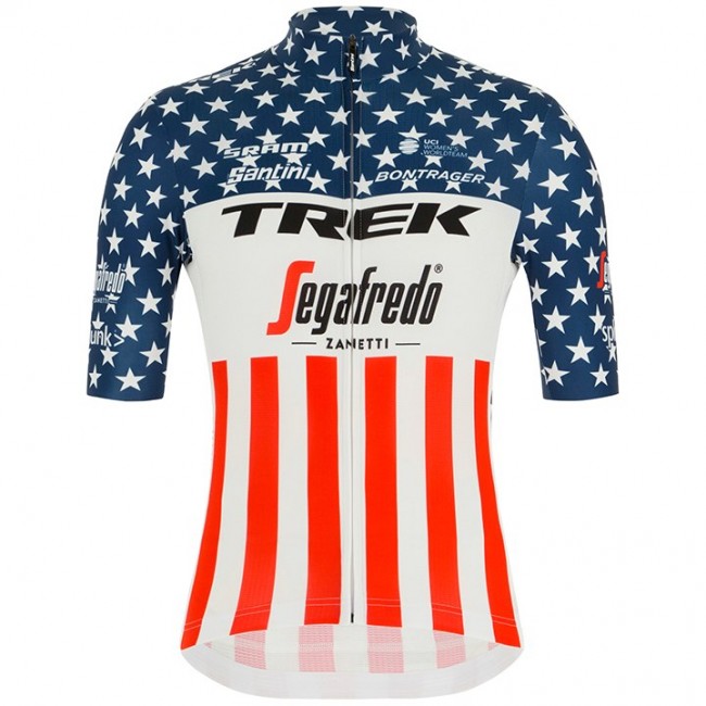 Fahrradbekleidung Radsport 2020 TREK-SEGAFREDO Amerikanischer Meister Trikot Kurzarm Outlet