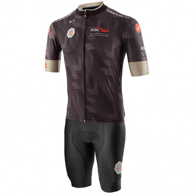 Fahrradbekleidung Radsport 2020 UAE Tour Radbekleidung Satz Trikot Kurzarm+Fahrradhose Set Outlet schwarz