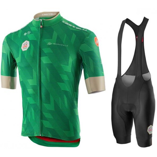 Fahrradbekleidung Radsport 2020 UAE Tour Radbekleidung Satz Trikot Kurzarm+Trägerhosen Set Outlet Grün