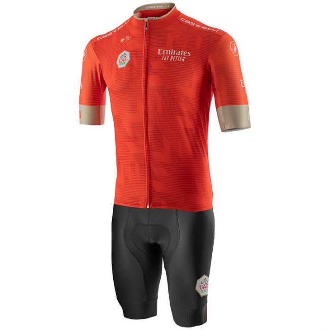 Fahrradbekleidung Radsport 2020 UAE Tour Radbekleidung Satz Trikot Kurzarm+Fahrradhose Set Outlet Orange