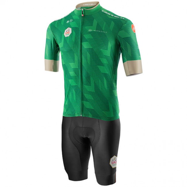 Fahrradbekleidung Radsport 2020 UAE Tour Radbekleidung Satz Trikot Kurzarm+Fahrradhose Set Outlet Grün