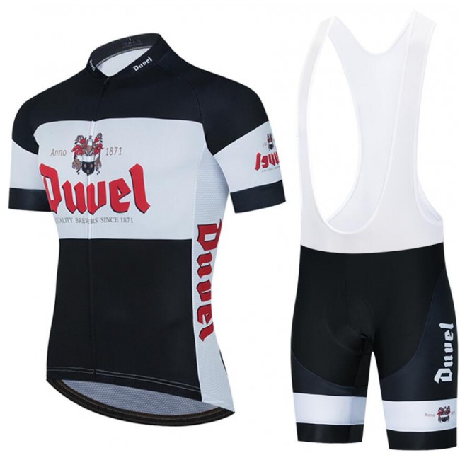 Fahrradbekleidung Radsport 2020 Duvel Beer Radbekleidung Satz Trikot Kurzarm+Trägerhosen Set Outlet Schwarz GNEKE