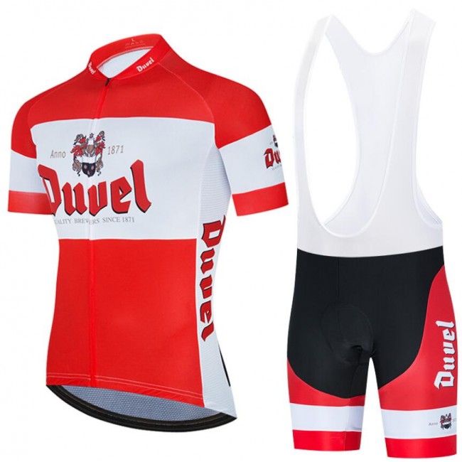 Fahrradbekleidung Radsport 2020 Duvel Beer Radbekleidung Satz Trikot Kurzarm+Trägerhosen Set Outlet rot J8BU4