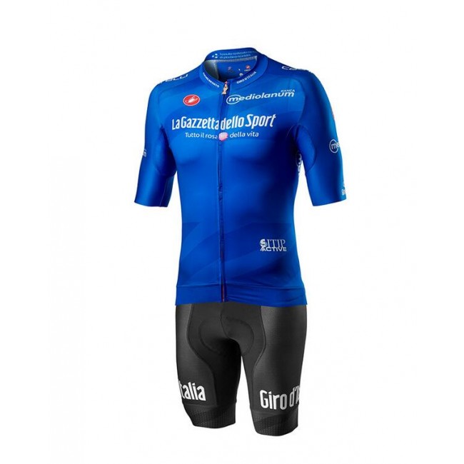 Fahrradbekleidung Radsport 2020 GIRO D'ITALIA Radbekleidung Satz Trikot Kurzarm+Trägerhosen Set Outlet Blau 0PLKS