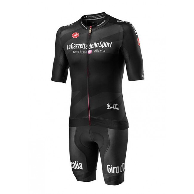 Fahrradbekleidung Radsport 2020 GIRO D'ITALIA Radbekleidung Satz Trikot Kurzarm+Trägerhosen Set Outlet Schwarz 2CGJF