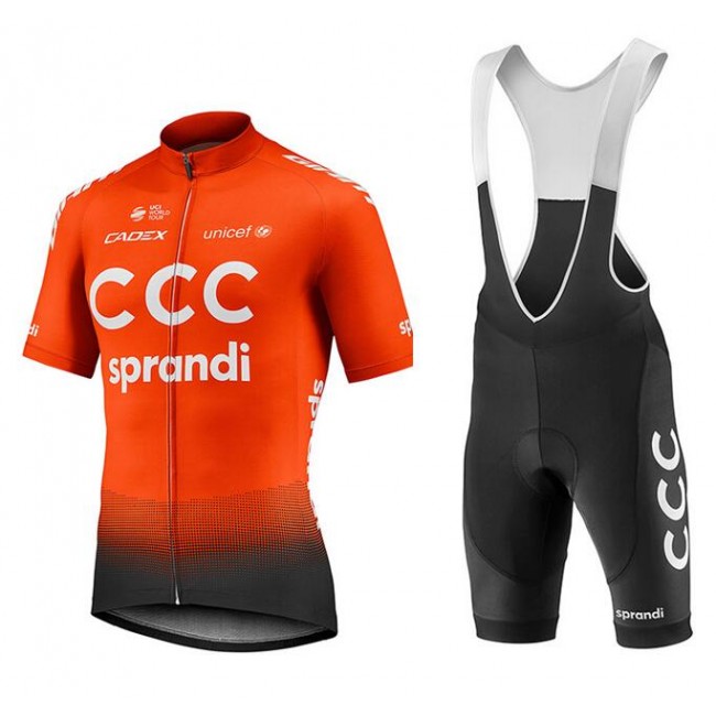 Fahrradbekleidung Radsport 2020 Giant Team CCC Radbekleidung Satz Trikot Kurzarm+Trägerhosen Set Outlet DO36Q