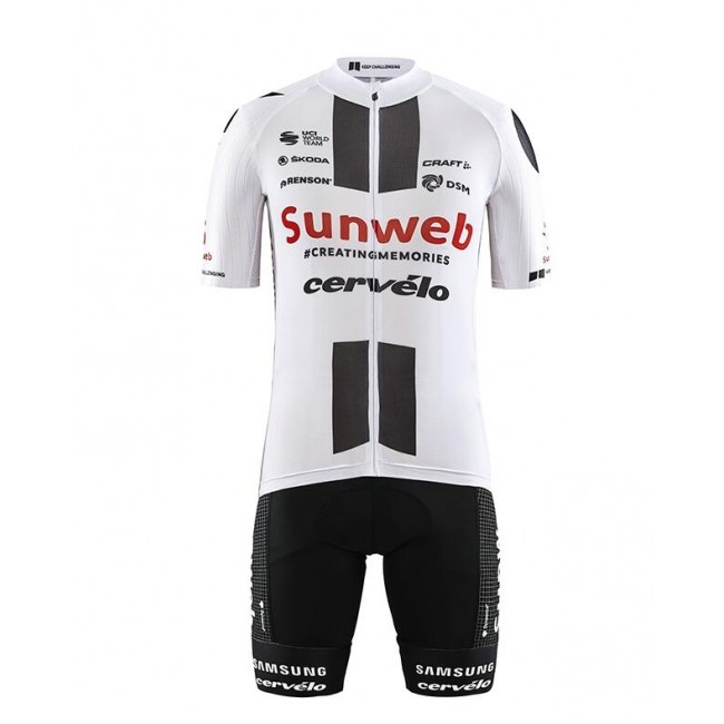 Fahrradbekleidung Radsport 2020 Team Sunweb Radbekleidung Satz Trikot Kurzarm+Trägerhosen Set Outlet GIKY1