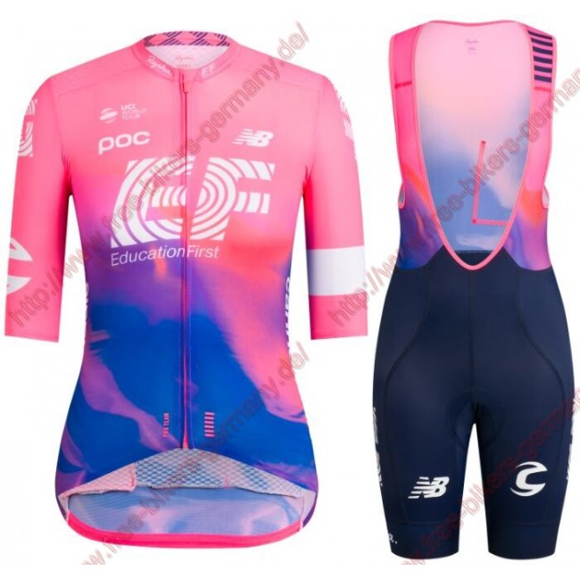 Profiteams EF Education First PRO TEAM AERO 2019 Damen Radbekleidung Satz Trikot Kurzarm+Trägerhosen Set Outlet