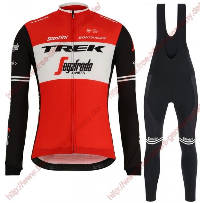 Profiteams Trek Segafredo 2019 rot Radsport Fahrradbekleidung Trikot Langarm+Lang Trägerhose