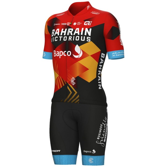 Bahrain Victorious 2023 Set(Kurzarmtrikot+Trägerhose)-ALE Radsport-Profi-Team