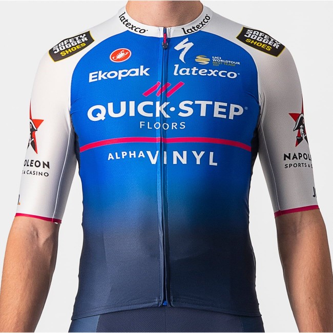 Quick Step-Alpha Vinyl 2022 Aero Race 6.1 Radtrikot kurzarm(langer RV)-Radsport-Profi-Team