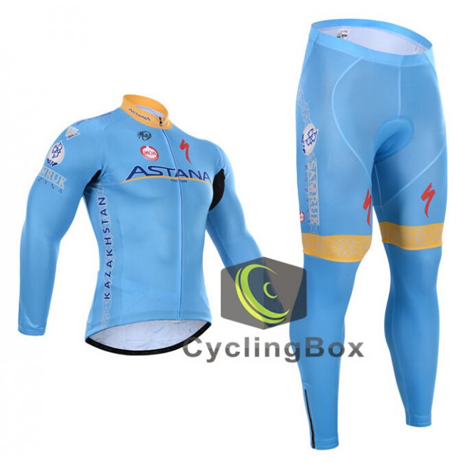 2015 Astana Fahrradbekleidung Radtrikot Satz Langarm und Lange Fahrradhose CYRR771