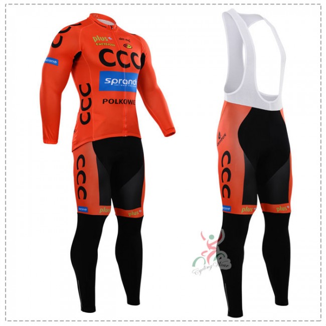 2015 CCC Fahrradbekleidung Radtrikot Satz Langarm und Lange Trägerhose AGON229