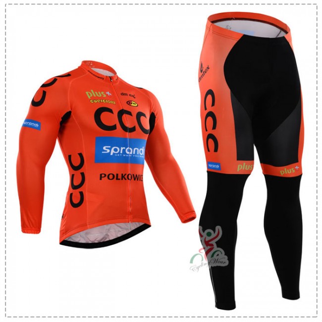 2015 CCC Fahrradbekleidung Radtrikot Satz Langarm und Lange Fahrradhose WOVL497