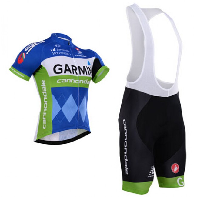 2015 Garmin Cannondale Fahrradbekleidung Satz Fahrradtrikot Kurzarm Trikot und Kurz Trägerhose 002 PKBT545