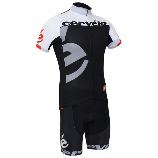 2015 Cervelo fahrradbekleidung Satz Radtrikot Kurzarm grau schwarz und Kurz Radhose BVXB373