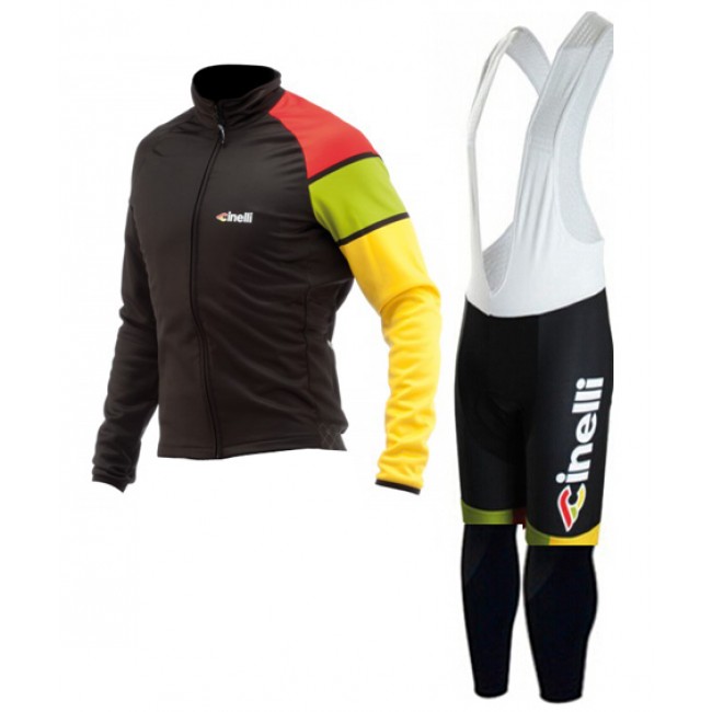 2015 Cinelli Fahrradbekleidung Radtrikot Satz Langarm und Lange Trägerhose KQBX342