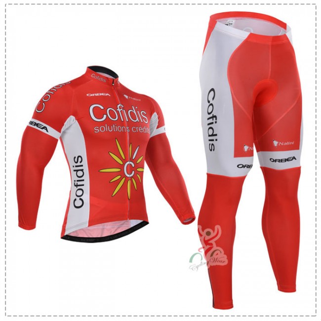 2015 Cofidis Fahrradbekleidung Radtrikot Satz Langarm und Lange Fahrradhose CCDE118