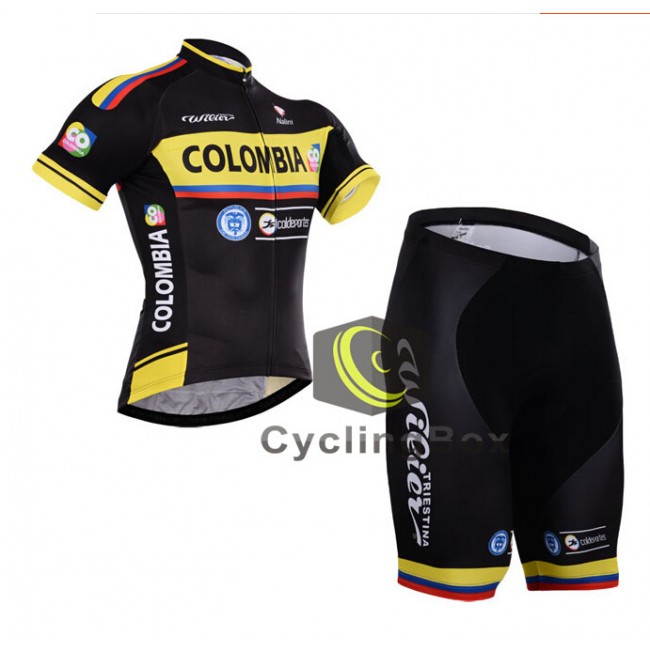 2015 Colombia Radbekleidung Radtrikot Kurzarm und Fahrradhosen Kurz SYAN181