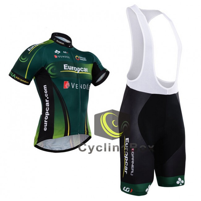 2015 Europcar Fahrradbekleidung Satz Fahrradtrikot Kurzarm Trikot und Kurz Trägerhose MQTZ493