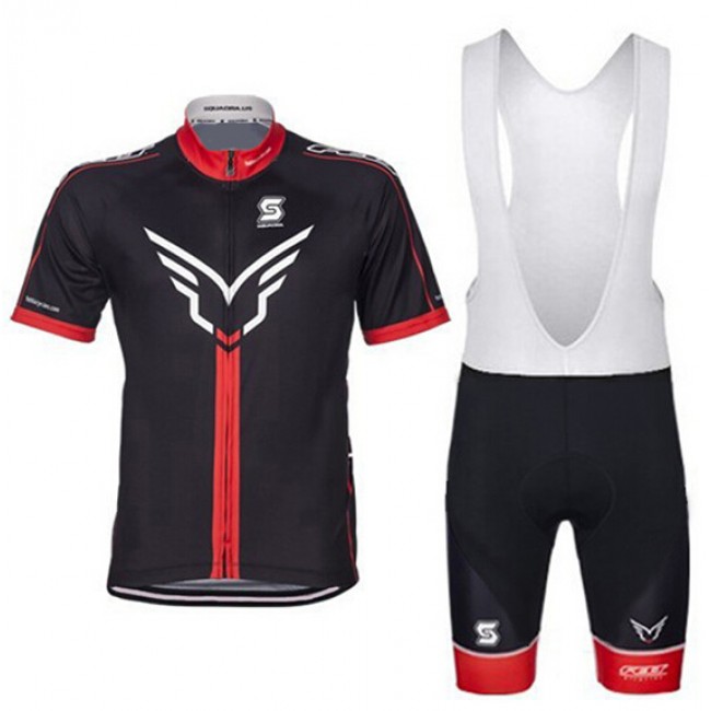 2015 Felt Fahrradbekleidung Satz Fahrradtrikot Kurzarm Trikot und Kurz Trägerhose schwarz rot TXFG102