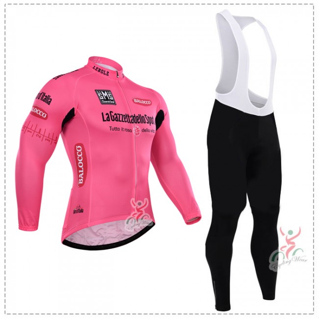 2015 Giro d'Italia Fahrradbekleidung Radtrikot Satz Langarm und Lange Trägerhose FFWX489