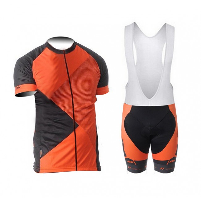 2015 KTM orange schwarz Fahrradbekleidung Satz Fahrradtrikot Kurzarm Trikot und Kurz Trägerhose QDZH699