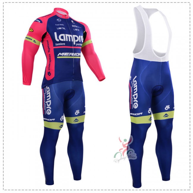 2015 Lampre Fahrradbekleidung Radtrikot Satz Langarm und Lange Trägerhose SGOQ430