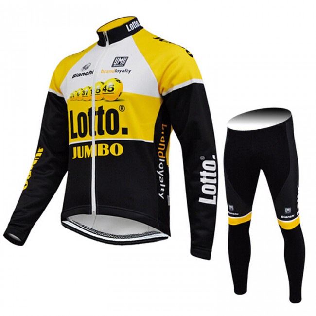 2015 Lotto Jumbo Fahrradbekleidung Radtrikot Satz Langarm und Lange Fahrradhose GVSZ884