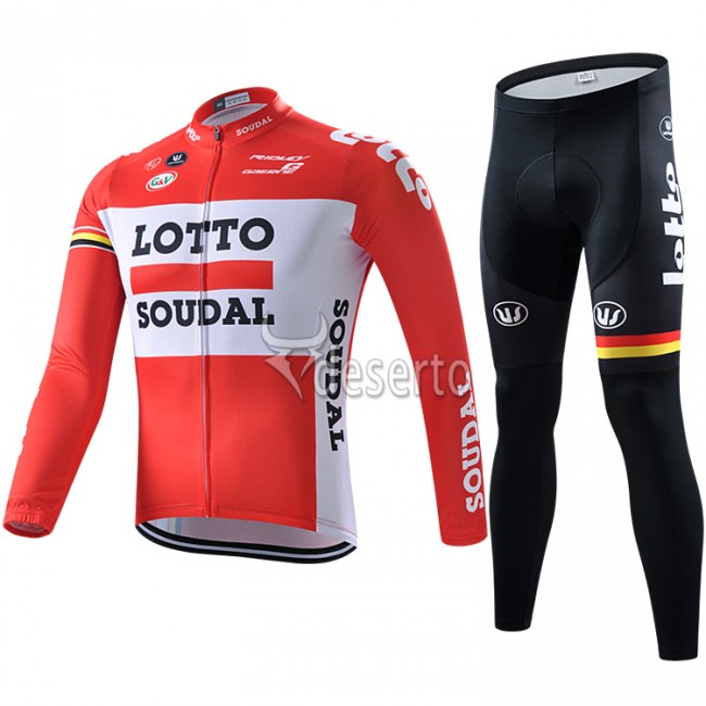 2015 Lotto Soudal Fahrradbekleidung Radtrikot Satz Langarm und Lange Fahrradhose LIVN500