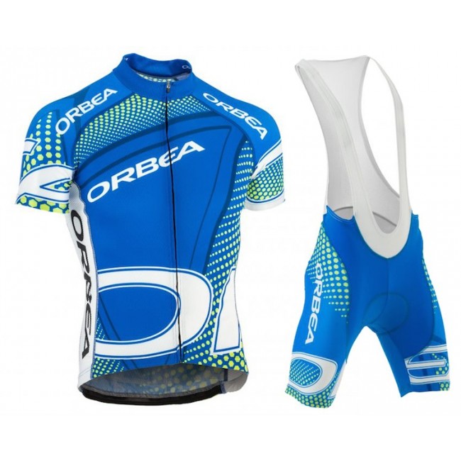 2015 Orbea Blau Grün Fahrradbekleidung Satz Fahrradtrikot Kurzarm Trikot und Kurz Trägerhose JKIZ297