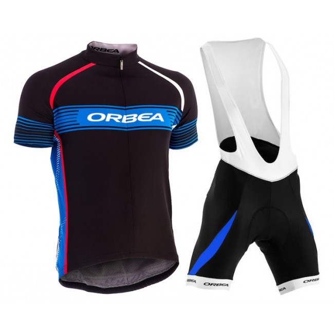 2015 Orbea Schwarz-Blau Fahrradbekleidung Satz Fahrradtrikot Kurzarm Trikot und Kurz Trägerhose OELV880