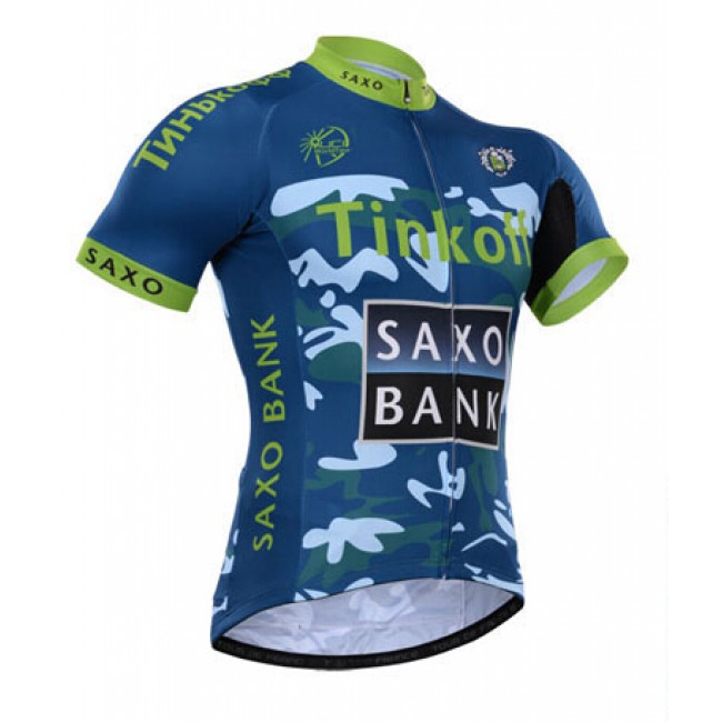 2015 Tinkoff Saxo Bank Camouflage Blau Radtrikot Kurzarm SCPK716