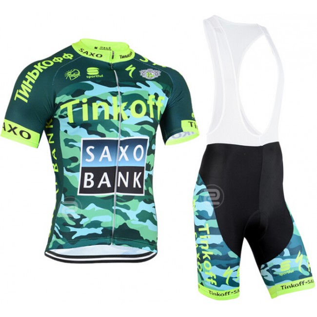 2015 Tinkoff Saxo Bank Camouflage Fahrradbekleidung Satz Fahrradtrikot Kurzarm Trikot und Kurz Trägerhose UDXE181